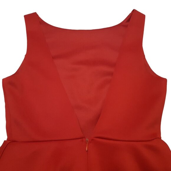 Forever 21 Dress Womens Juniors Small Red Peplum Short Sleeveless Ruffle Stretch - Picture 11 of 14